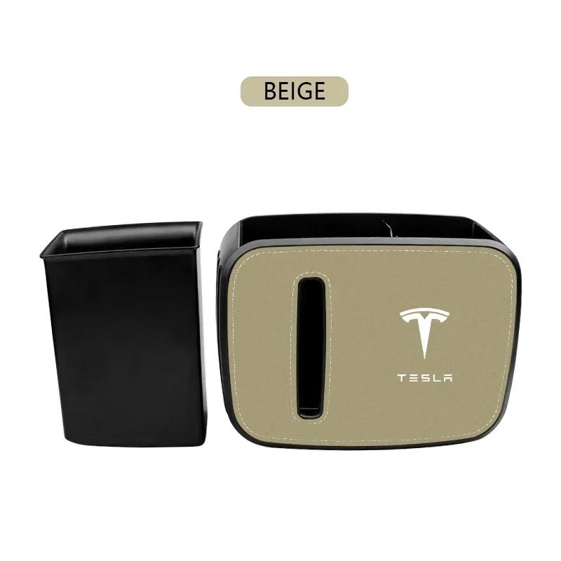 

Car Sticker Tesla Multifunction Car Storage Box For Tesla Model S X 3 Y 2022 Car Tissue Box Holder Trash Bin Organizer Model Y T