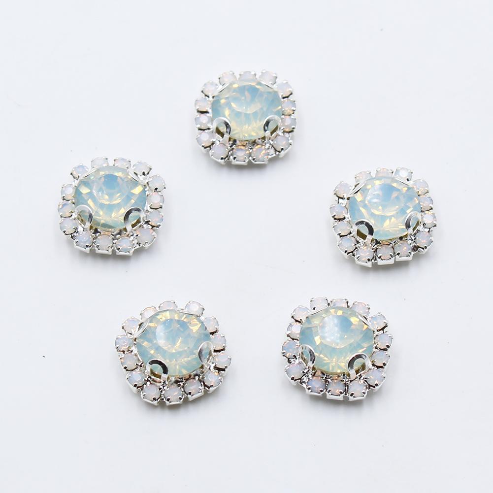 LKERAN 15MM 10pcs/lot Protein Diamond Rhinestone Buttons For DIY 4-hole Sewing Button Clothing Wedding Decoration