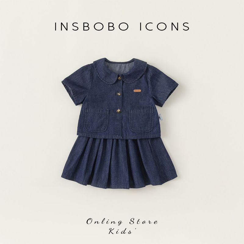 Insbobo Western Style Women s Baby Denim Summer Short Skirt Deep Blue 80