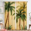 2pcs,2D Plane Printing Contemporary Curtains Tropical Canvas Polyester (without Rod) Decorations Inside Perfect for Living Room,