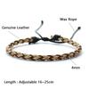Simple Style Handmade Genuine Leather Bracelet Men Adjustable Wax Rope Leisure Accessories Gift For Him  Pulseiras Masculina