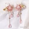 Sweet Pink Hair Clip Flower Tassel Chinese Style Barrette Styling Accessory Hair Accessories Hanfu Accessories