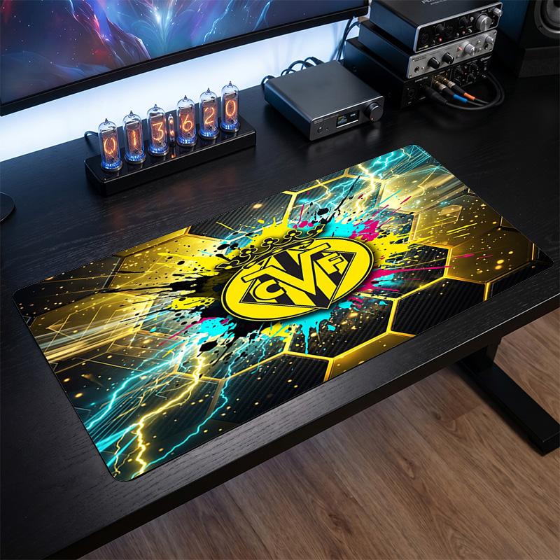 Villarreal FC Theme Pattern Mouse Pad, Soccer Logo Design XXL Gaming Desk Mat Non-Slip Computer Mouse Pad