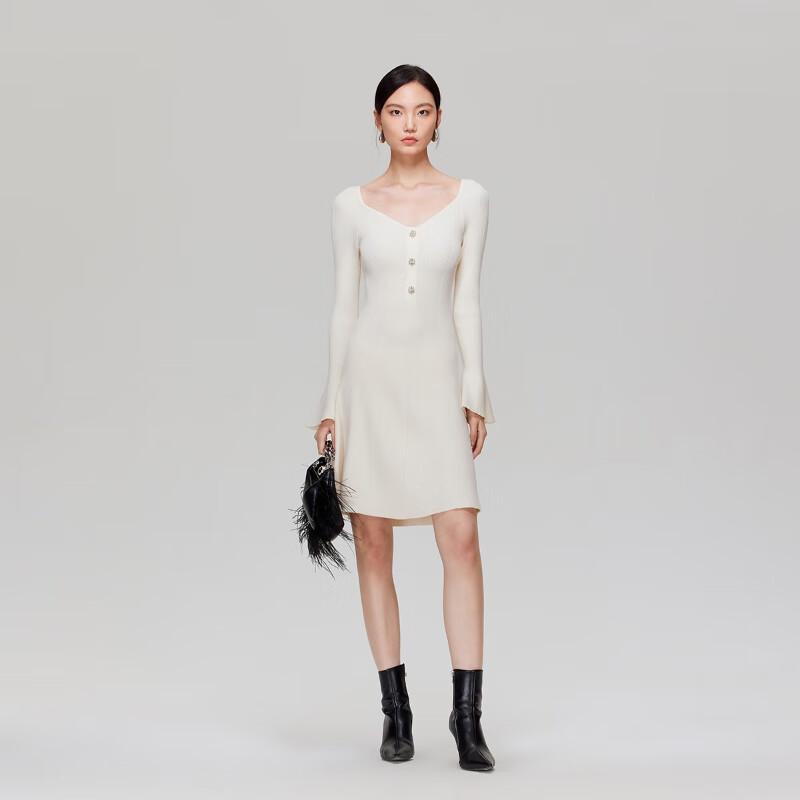 VEROMODA Elegant Flare Sleeve A-Line Knit Dress