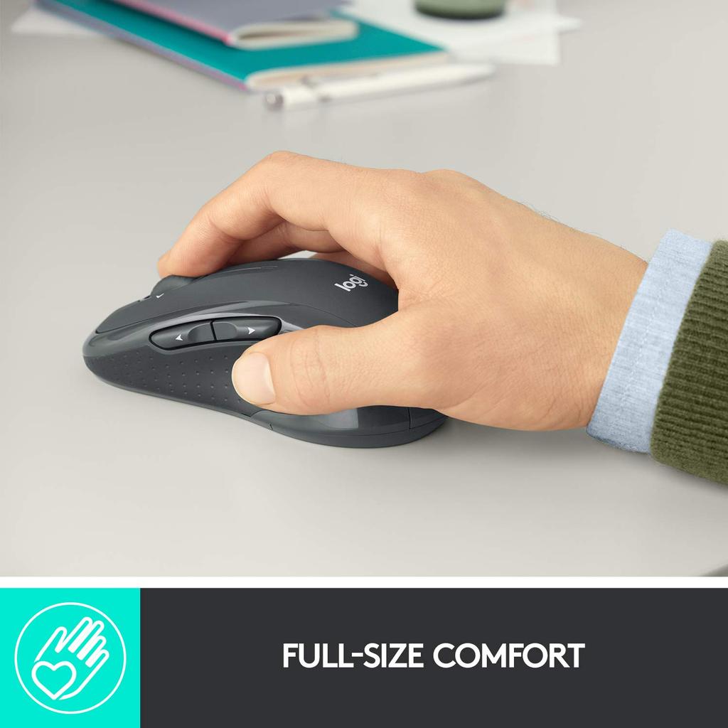 Logitech M510 Wireless Mouse, USB Uni-Facing Receiver for Laptops and PCs with Programmable Buttons - Graphite.