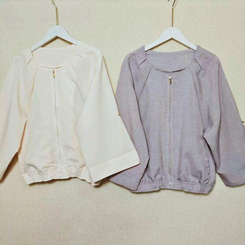 Trade Export Japan Original Order Thickness Chiffon Solid Long sleeve Shirt Women Front Placket Color Matching Design Light Luxury Spring and Autumn