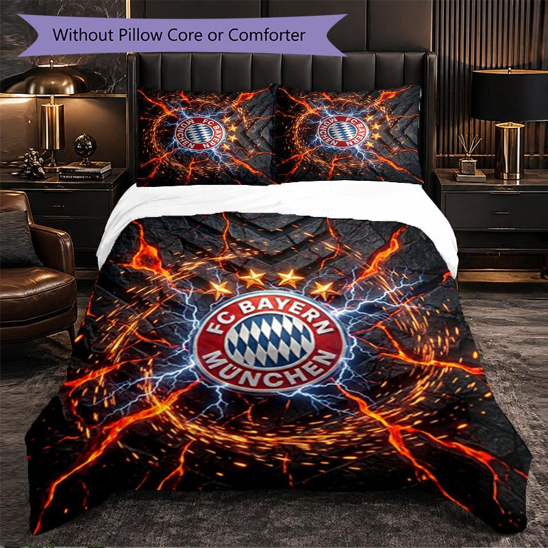 Set Biancheria da Letto Bayern Monaco Modello 3 Pezzi Morbida Copripiumino in Microfibra con Federe per Camera da Letto