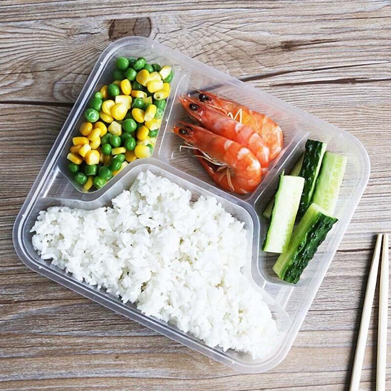 Lu Feng Lai Disposable Rectangular 4-Compartment Takeaway Containers