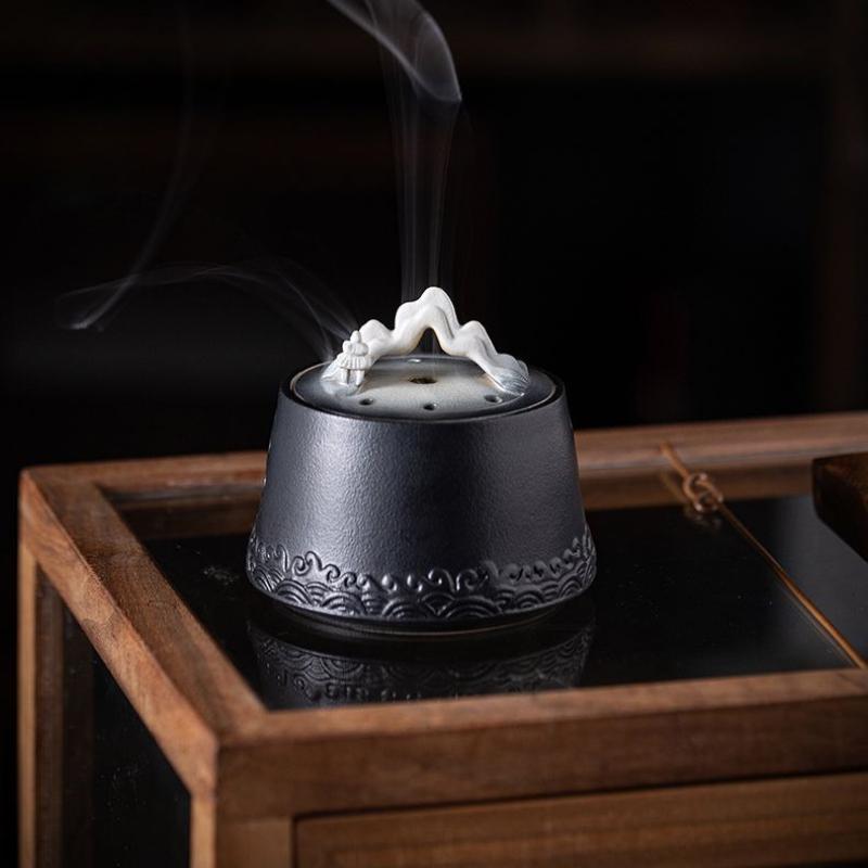 Guanshan ceramiczna kadzielnica miseczka na kadzidełka kadzidełko na patyczki domowe do wnętrz Guochao retro ozdoba Zen kadzielnica