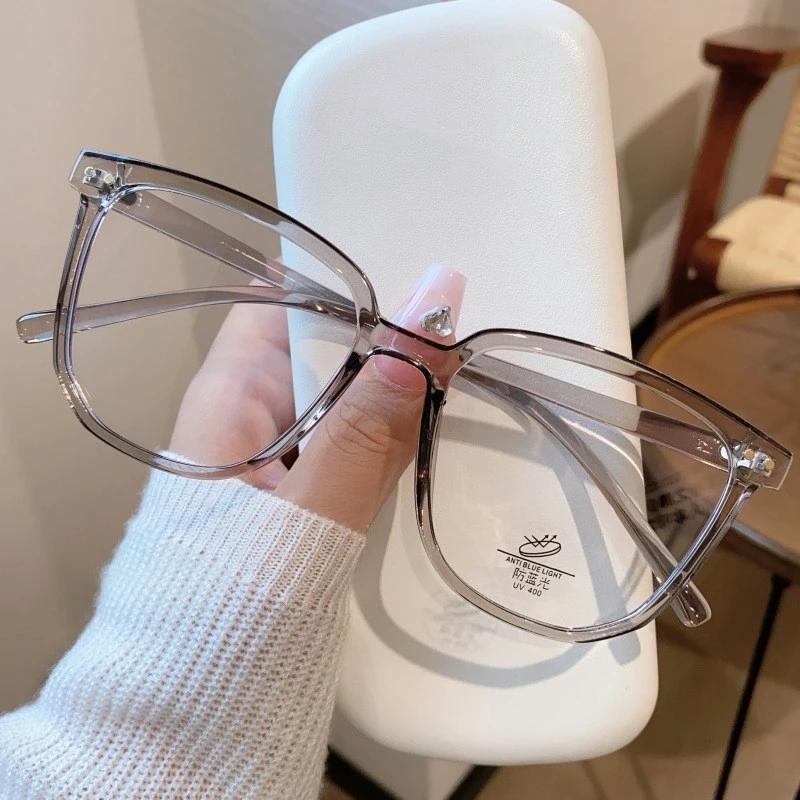 Vintage Unisex Polygonal Large Frame Myopia Glasses Retro Oversized Women Near Sight Glasses Anti Blue Light Short Sight Glasses