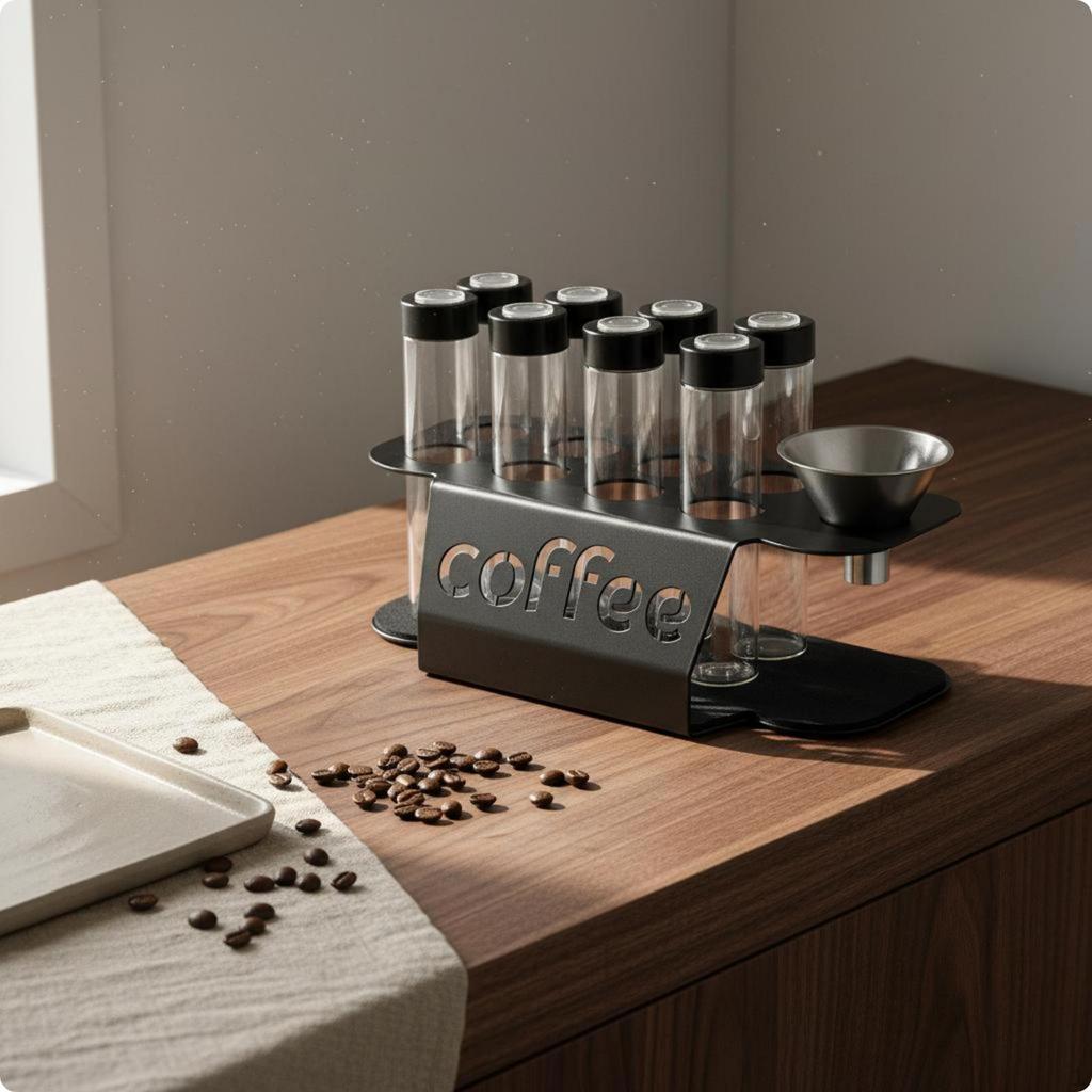 Coffee Bean Display Rack Transparent OneWay Vent Jar Portable Espresso Tube for Cafe,