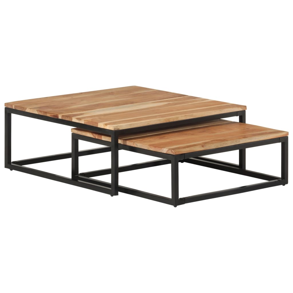 Nesting Tables 2 Pcs. Solid Acacia Wood