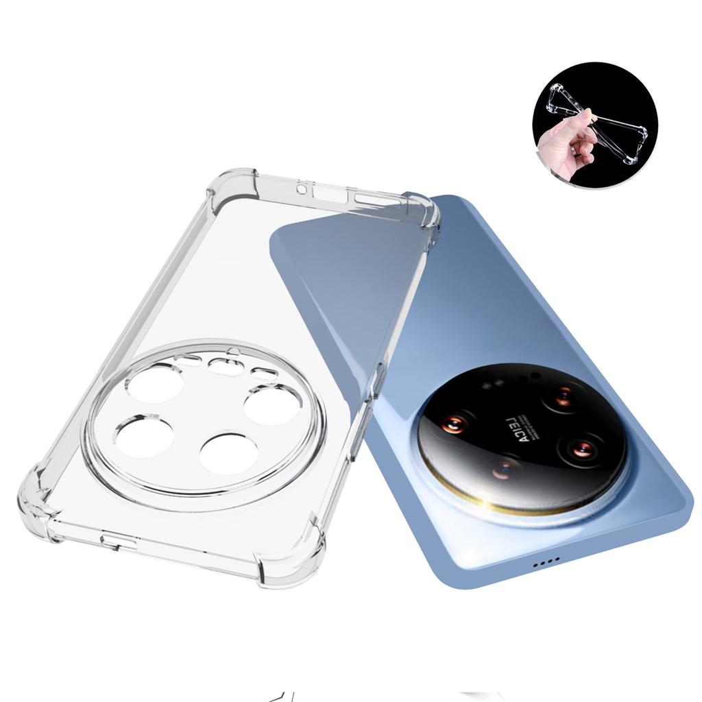 For Xiaomi 14 Ultra Clear Case Anti-Slip Soft TPU Back Phone Cover with Precise Lens Cutout
