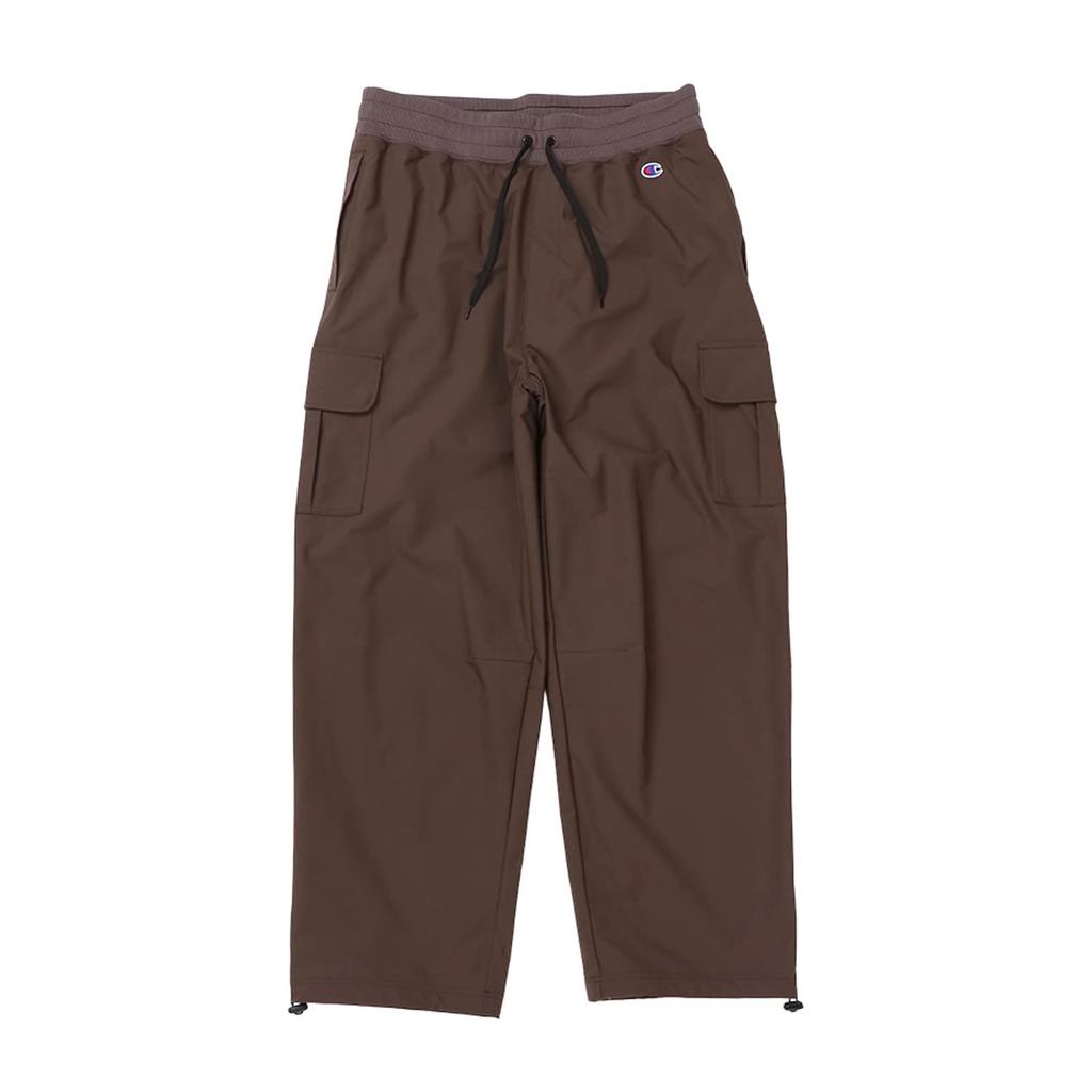 Champion Stretch Logo Long Size Men's Water-Repellent One-Point Pants, Brown, XL, C3-YSD03