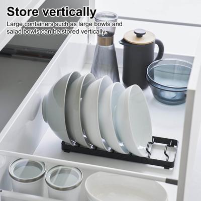 Vertical Dish Rack Metal Drying Rack Large Capacity Strong Load-bearing Kitchen Countertop Dish Holder Pot Lid Organizer