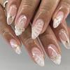 Fashionable 3D Flower Press On Nail For Daily Use ABS Material Snug Almond Shape Easy DIY Application