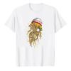 Ramen Jellyfish Shirt Kawaii Tee Funny Jellyfish Noodle T-shirts Funny Foodie Ocean Tee Japanese Noodles High Quality Cotton Top