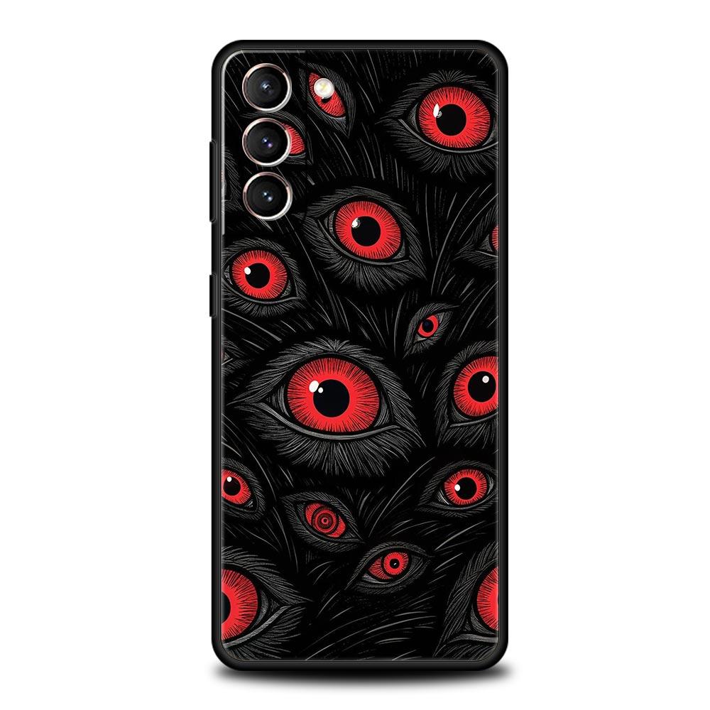 Spooky Scary Red Eye Phone Case Cover for Samsung Galaxy S26 S25 S24 S23 S22 S20 S21 FE Ultra S25 Edge Plus 5G Soft TPU Shell