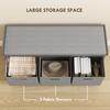 Three-Drawer Shoe Storage Bench, with Padded Top Seat - Grey