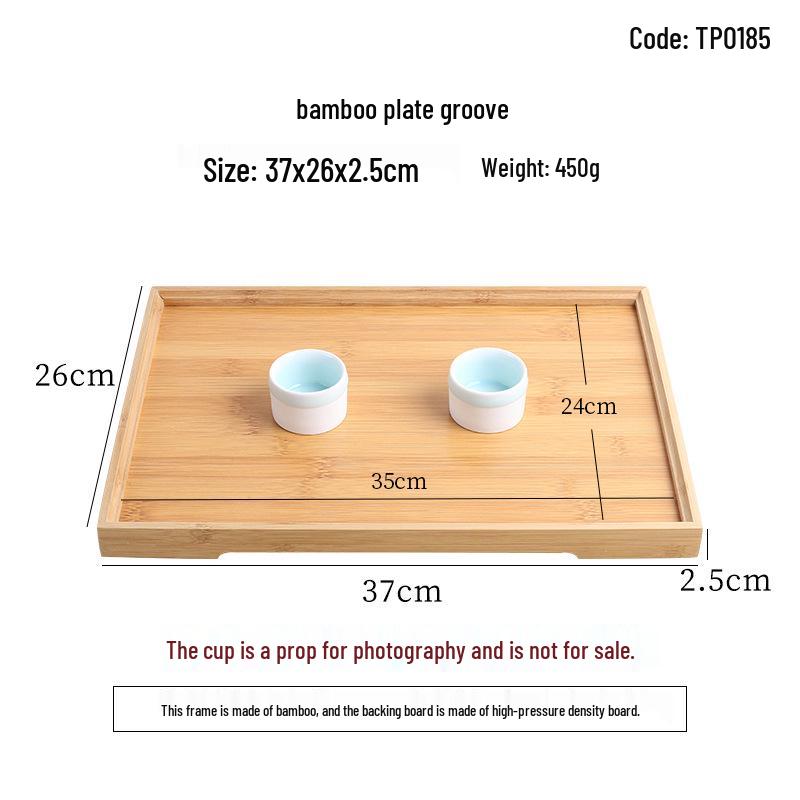 Handcrafted Japanese Orchid Rectangular Wooden Tea Tray with Custom Logo for Hotels and Restaurants