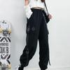 Women's Gothic Fashion High Waist Elastic Waist Overalls Punk Chain Hip Hop Pants Casual Street Tech Wear Plus Size S-4XL