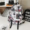 Student School Bag Nylon Backpack Men's Large Capacity Graffiti Backpack