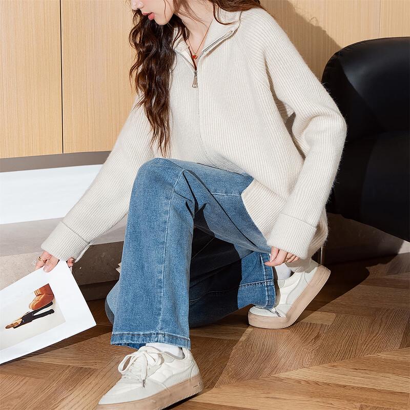 

Tangshi Women s Fall Full-Zip Knitted Cardigan L