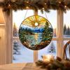 Colorful Acrylic Sun Catcher Scenery/Bird Hanging Ornament, Stained Glass Style Pendant, Double Sided Lightweight Wall Decor Decoration with