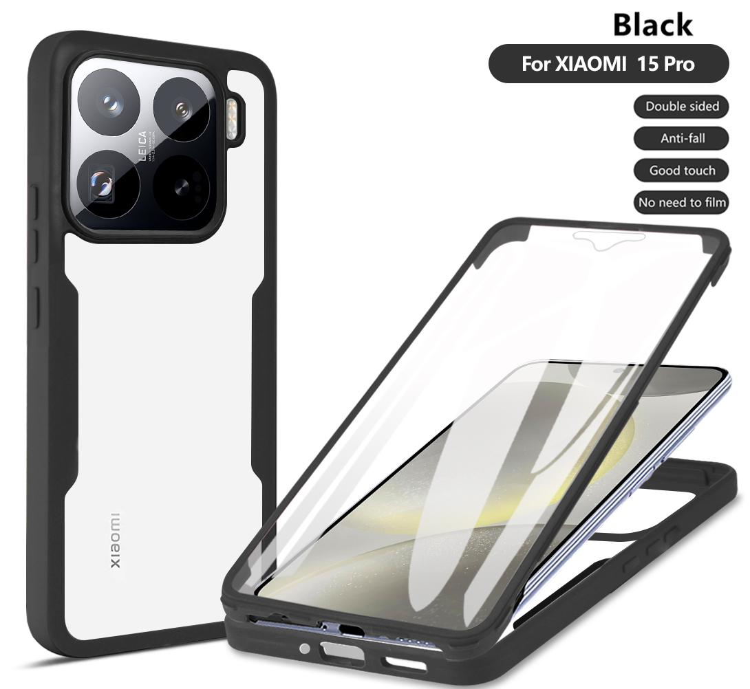 

Чехол-защита экрана 360 для всего корпуса для Xiaomi 14T 13T 12T 11T Pro Чехол для Xiaomi 15 14 Ultra Мягкий силиконовый бампер For Xiaomi 15 Pro чёрный