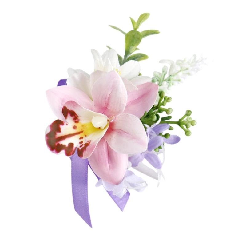 Artificial Silk Flower With Pin Clip Realistic Flower Decoration Set For Elegant Wedding Corsage And Wrist Flower