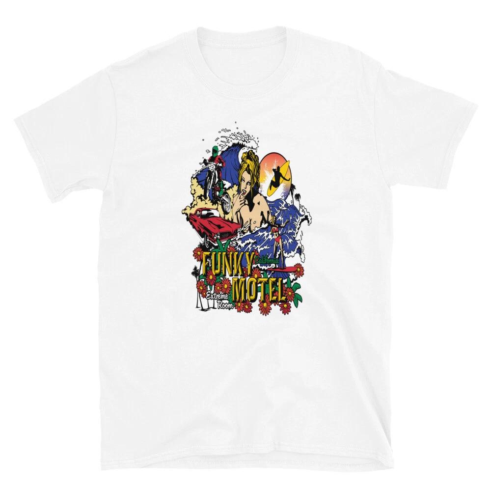 Funky Motel California Surfer Vacation Getaway T-Shirt 2XL