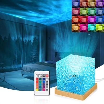 16-color RGB Flame Rotating Table Lamp, Dynamic Watermark, Suitable for All Room Types, Party Décor Mood Night Light