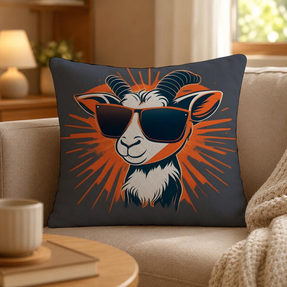 Game Goat Simulator Comedy Cushion Cover Personalized Short Plush Cushion Cover Sofa Pillowcase Bedroom Home Decor Gift