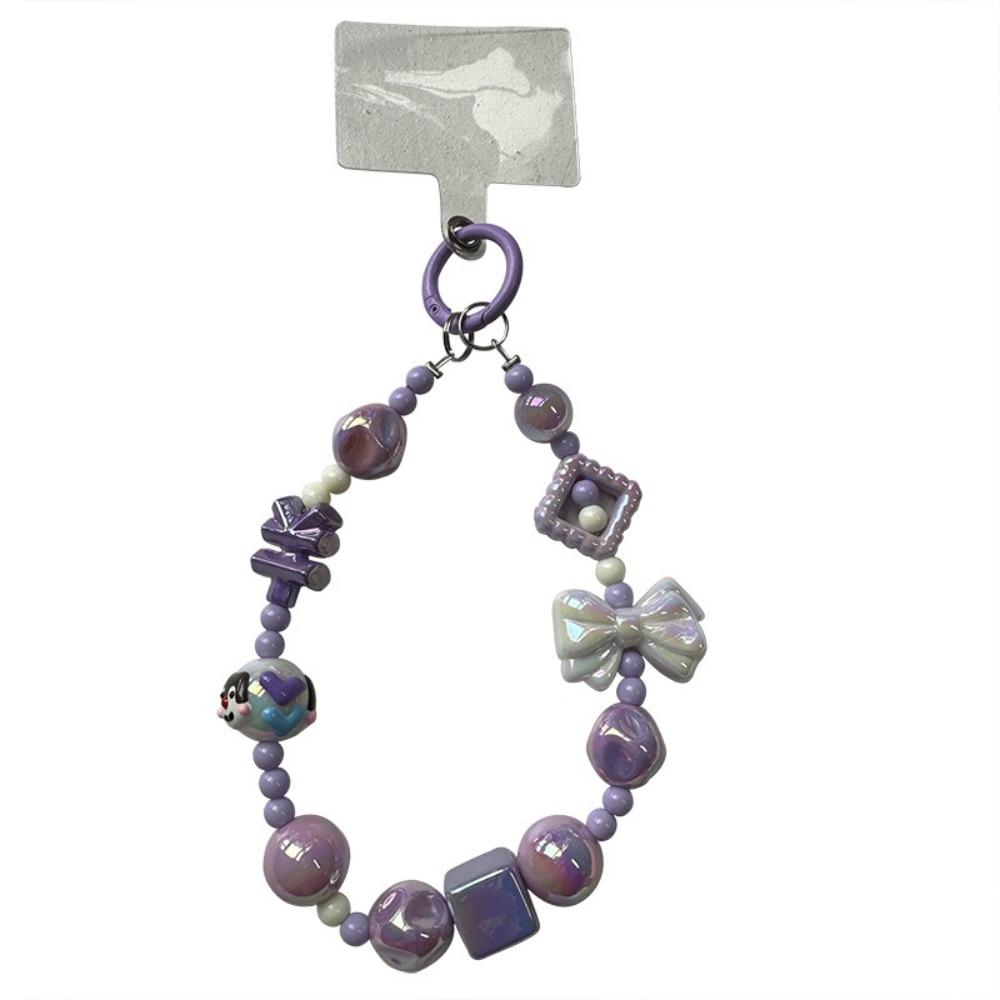 

Butterfly Bead Crystal Mobile Phone Lanyard Strap Hand-beaded Bag Pendant Fashion Car Keychain 3