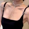 Light Luxury Diamond Chain Tassels Body Chain Nightclub Fashion Shining Cool Girls Bride Off Shoulder Chain Accessories