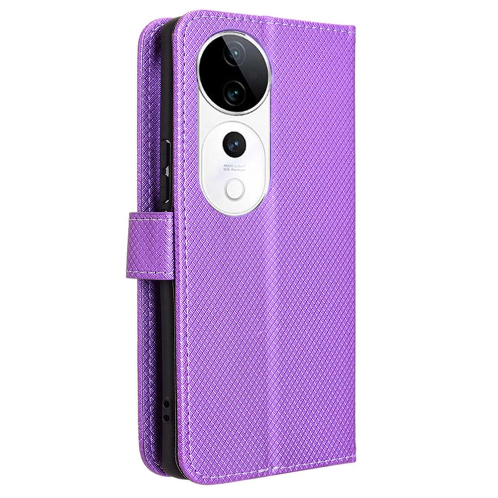 For vivo S19 Pro 5G/V40 5G Case PU Leather Diamond Texture Protective Phone Cover