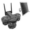 Solar Security Camera Two Way Talk IP66 Rating PIR Motion Detection AI 4G 6K 12MP   HD Triple Lens Solar PTZ Camera for Home
