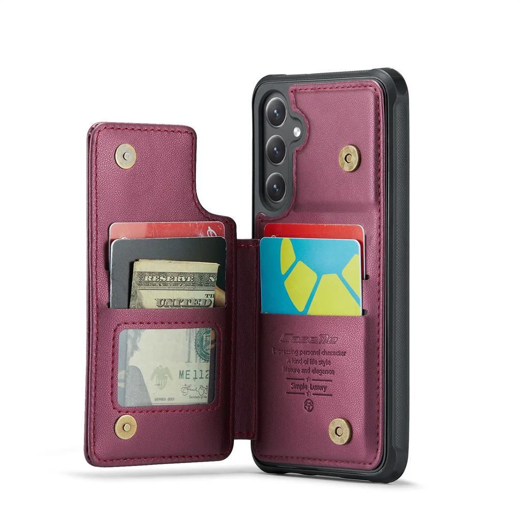 For Samsung Galaxy S23 S22 S21 S20 Ultra Wallet Case with Card Holder&RFID Blocking PU Leather Kickstand Magnetic Clasp Case