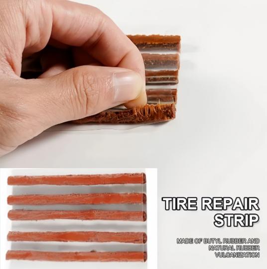 Car Bike Tire Repair Kit, Puncture Plug Tool with Rubber Strips, Auto Garage Emergency Repair Supplies
