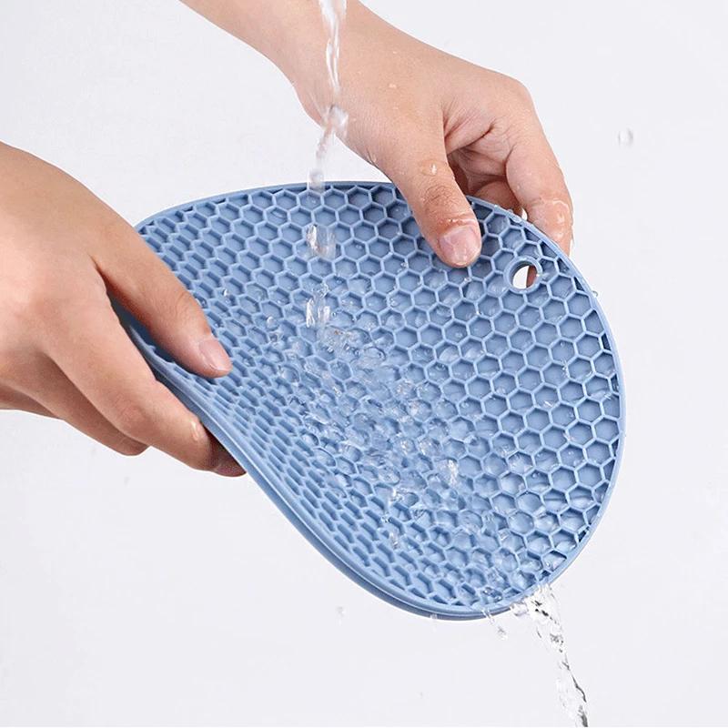 18cm Round Heat Resistant Silicone Mat Drink Cup Coasters Non Slip Pot Holder Thicken Table Placemat Kitchen Accessories