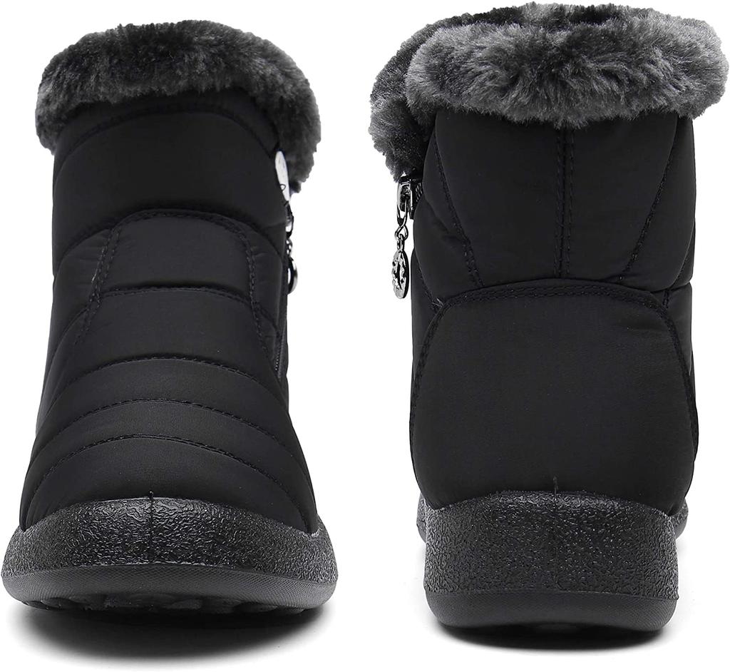 ZUSERIS Short Snow Warm Fleece Warm for Cotton Shoes Women's Boots, Water-Repellent, Non-Slip, Lightweight, Lining, Winter, Casual,