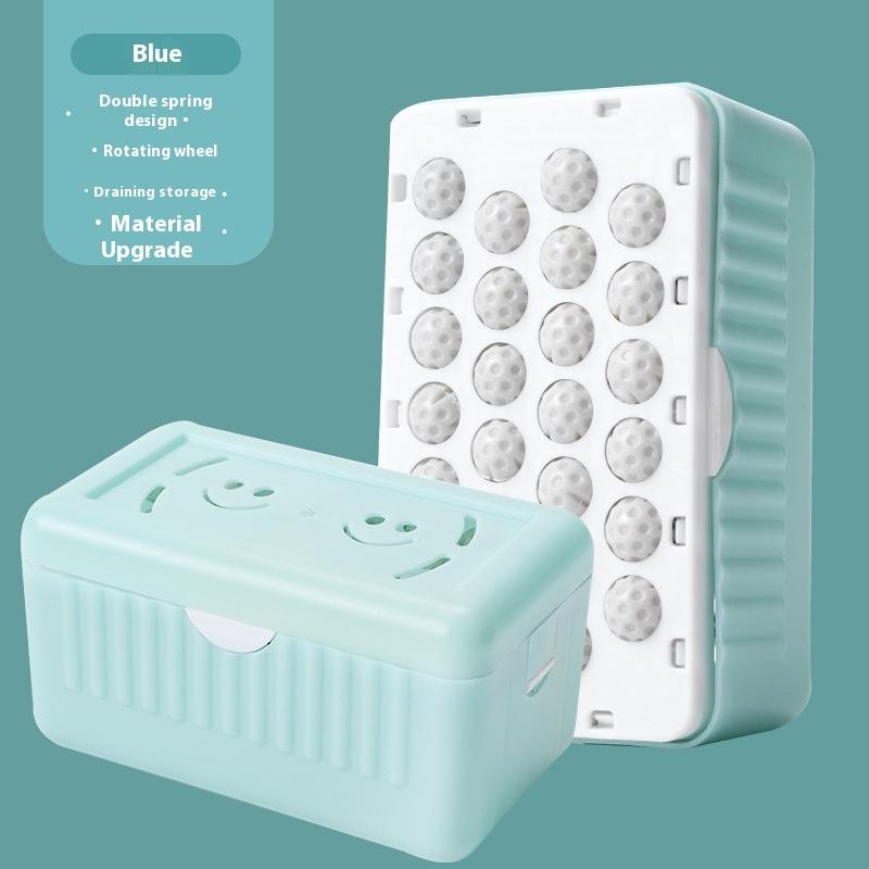 1Pcs Multifunctional Soap Bubble Box With Roller For Home Bathroom Kitchen Countertop Soap Holder