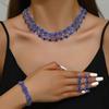3pcs Women Jewelry Set Rhinestone Earrings Necklace Vracelet Wedding Party Accessories