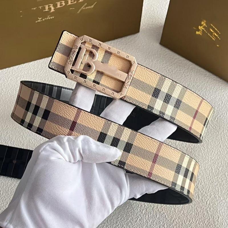 Men's Cross-border Leather Belt – Smooth B-li Buckle, Versatile for Business and Fashion, Ideal for Youth and Jeans.