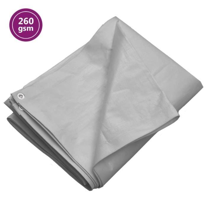 VidaXL Tarp 260 G-m² 4x6 M Grey HDPE 151504