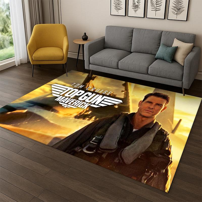

Classic Movie Top Gun Sign Tom Cruise Carpet Rug for Bedroom Living Room Sofa Doormat Home Decor,Kid Game Area Rug Non-slip 40x60cm
