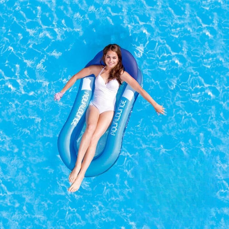 Single Person Inflatable Lounge Float with Sunshade