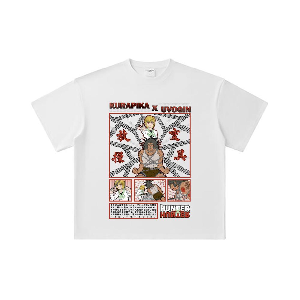 260 GSM Double Yarn 32 Count 100% Cotton HXH V8 Kurapika Uvogin Print Unisex Heavy Cotton T Shirt