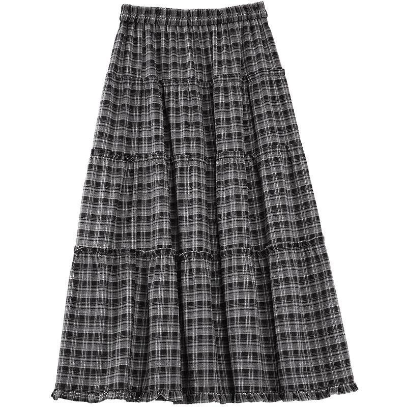 Betu Women s Retro Plaid A-Line Skirt S