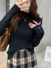 Sweater women's 1116 new autumn and winter interior design bottoming shirt white semi-turtleneck knitted sweater top